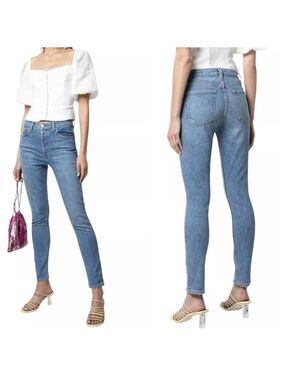 REFORMATION Organic Cotton Skinny Jeans Size 26 Light Wash Stretch Designer City
